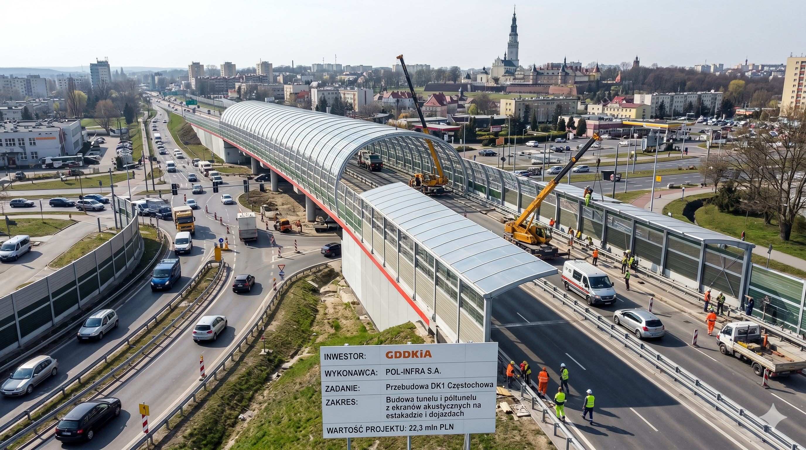 Przebudowa estakady na trasie DK1 w Częstochowie